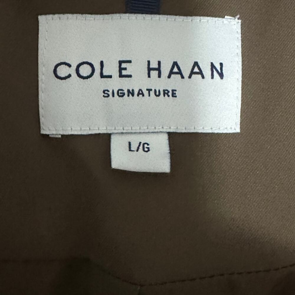 Cole Haan Signature Insulated Parka Women L Brown Winter Coat Hooded Bib Insert - Picture 8 of 9